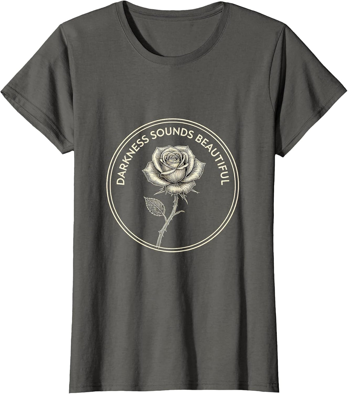 Women's Darkness Sounds Beautiful Heavy Metal Design T-Shirt - Asphalt Grey