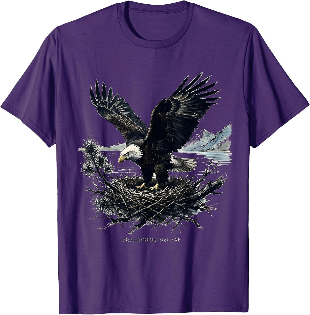 Men's Farewell Under Quiet Skies Jackie Bald Eagle Memorial T-Shirt - Purple