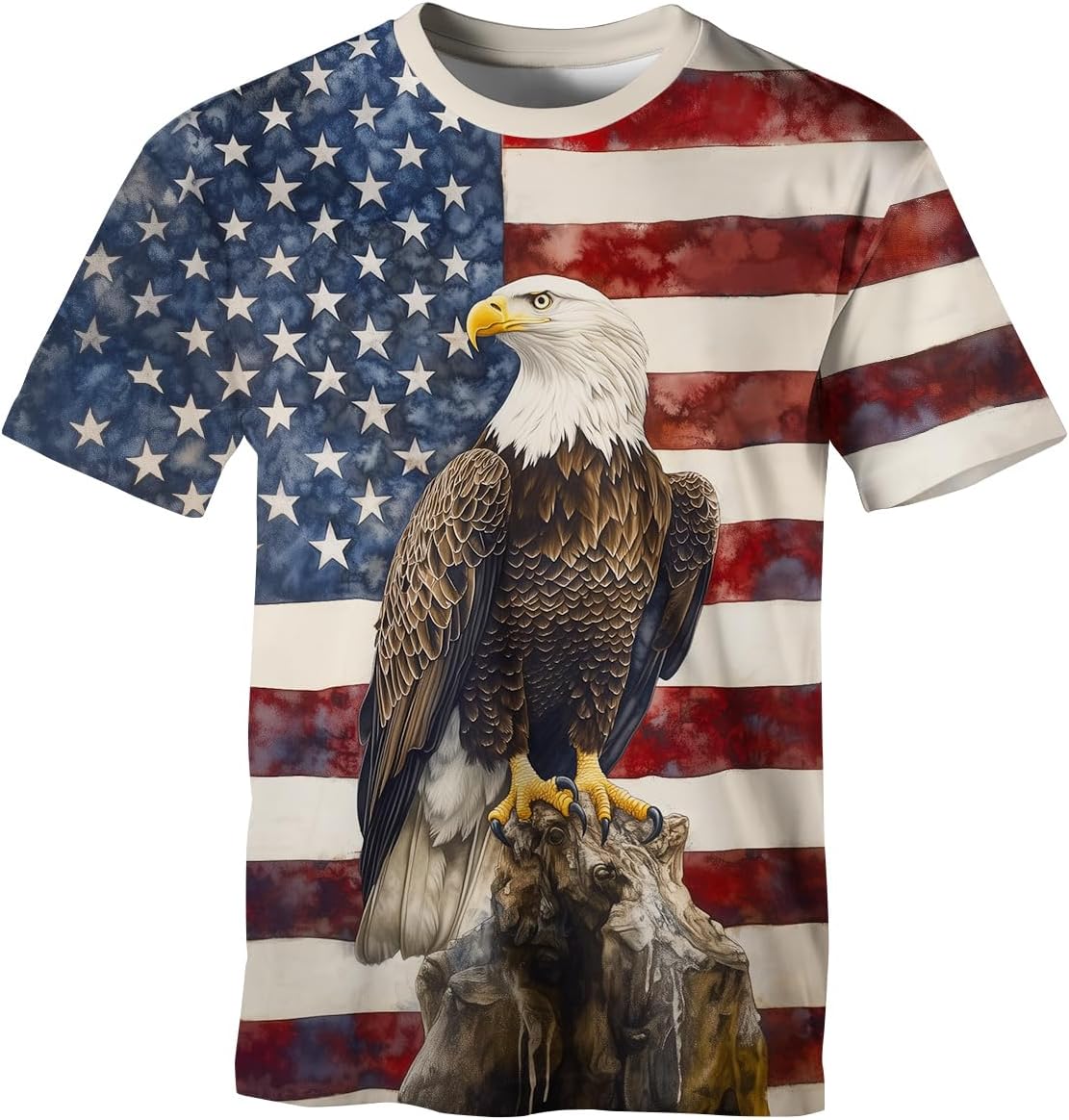 Casual American Flag Eagle T-Shirt for Men Patriotic T-Shirts Short Sleeve - Usa Shirt Multicolor2