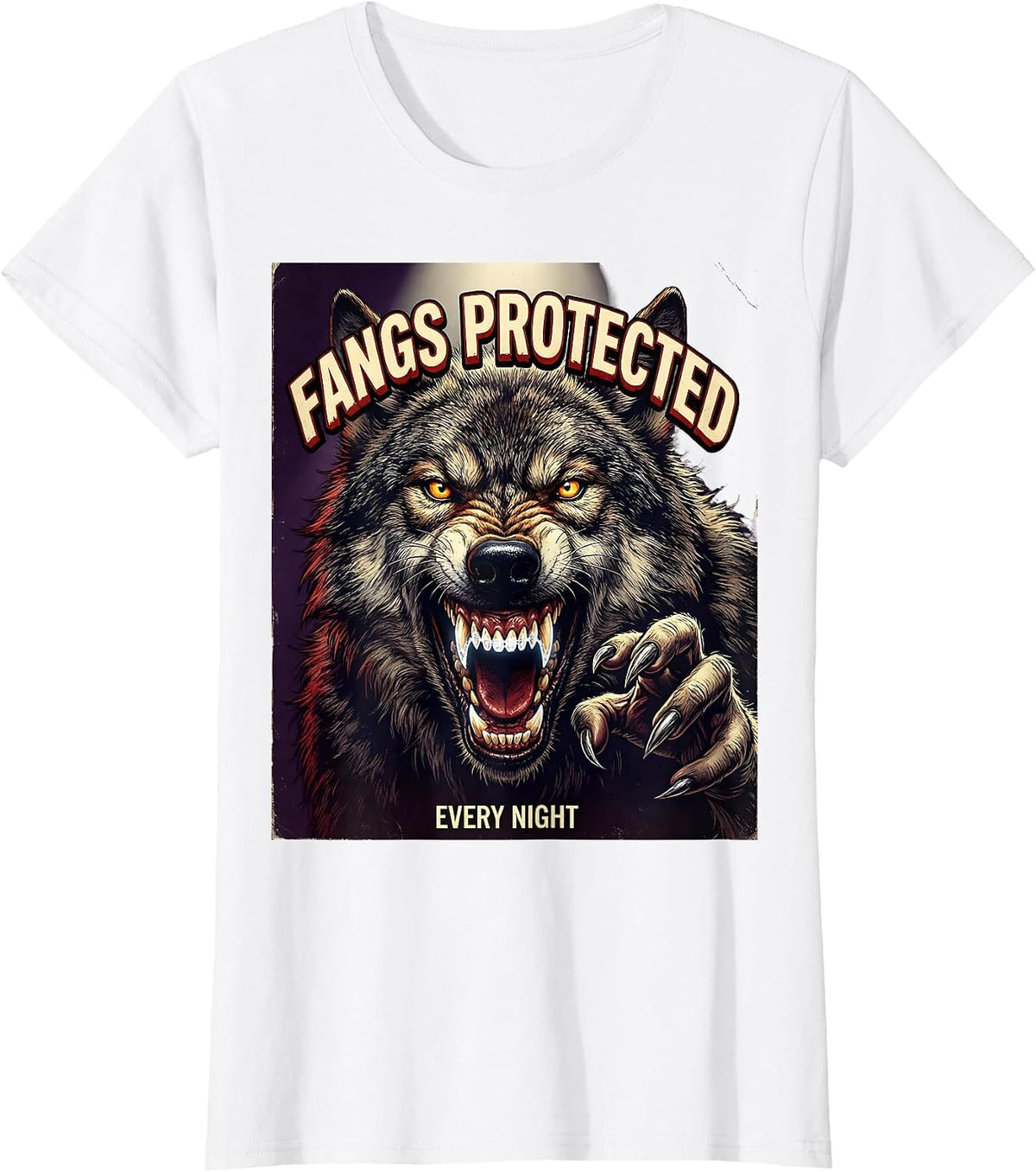 Halloween Dental Night Guard Wolf Design T-Shirt - White