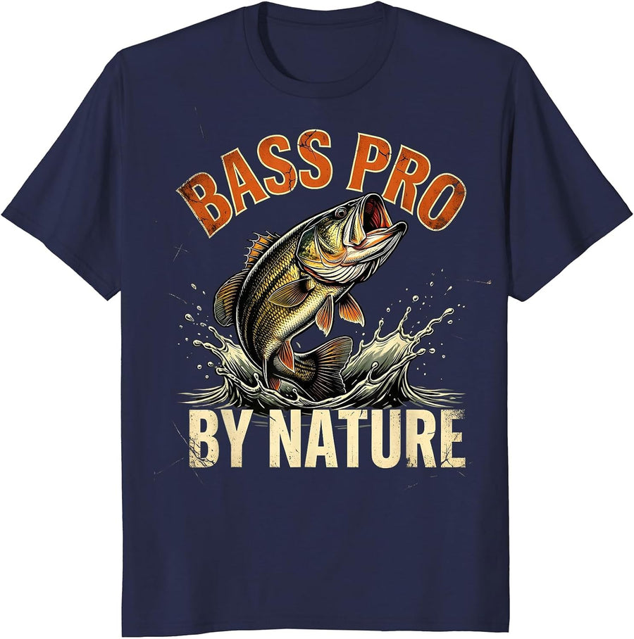 Bass Pro By Nature Fishing Design for Men T-Shirt - Navy Blue