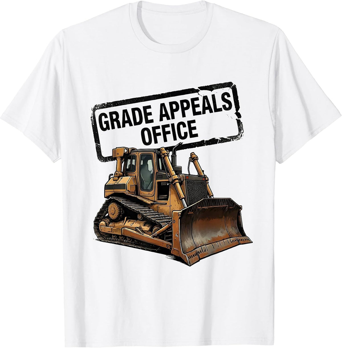 Men's Grade Appeals Office Rubber Stamp Heavy Equipment Operator T-Shirt - White