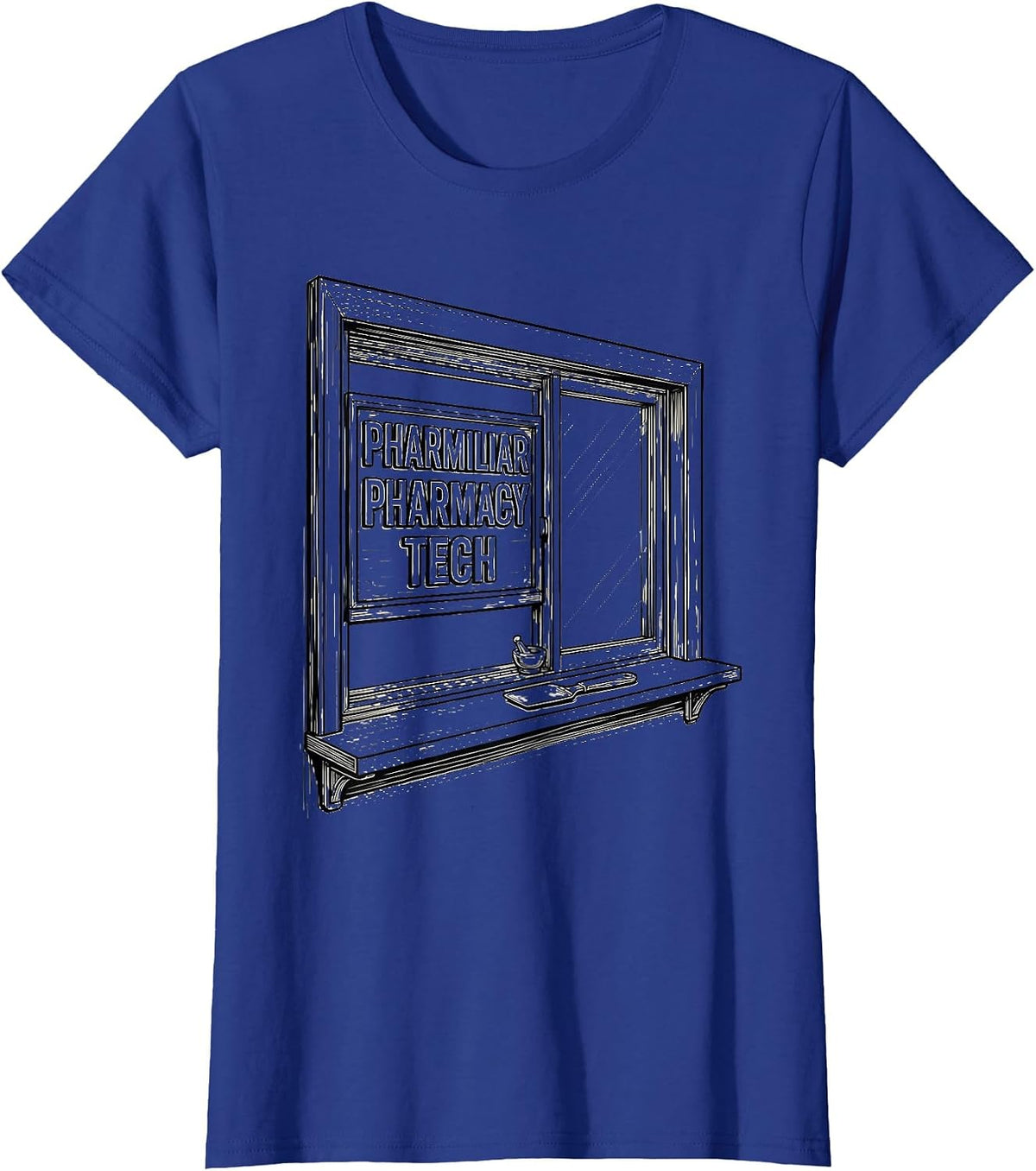 Women's Pharmiliar Pharmacy Tech Funny Pharmacy Tech Pharmacist Gift T-Shirt - Royal Blue