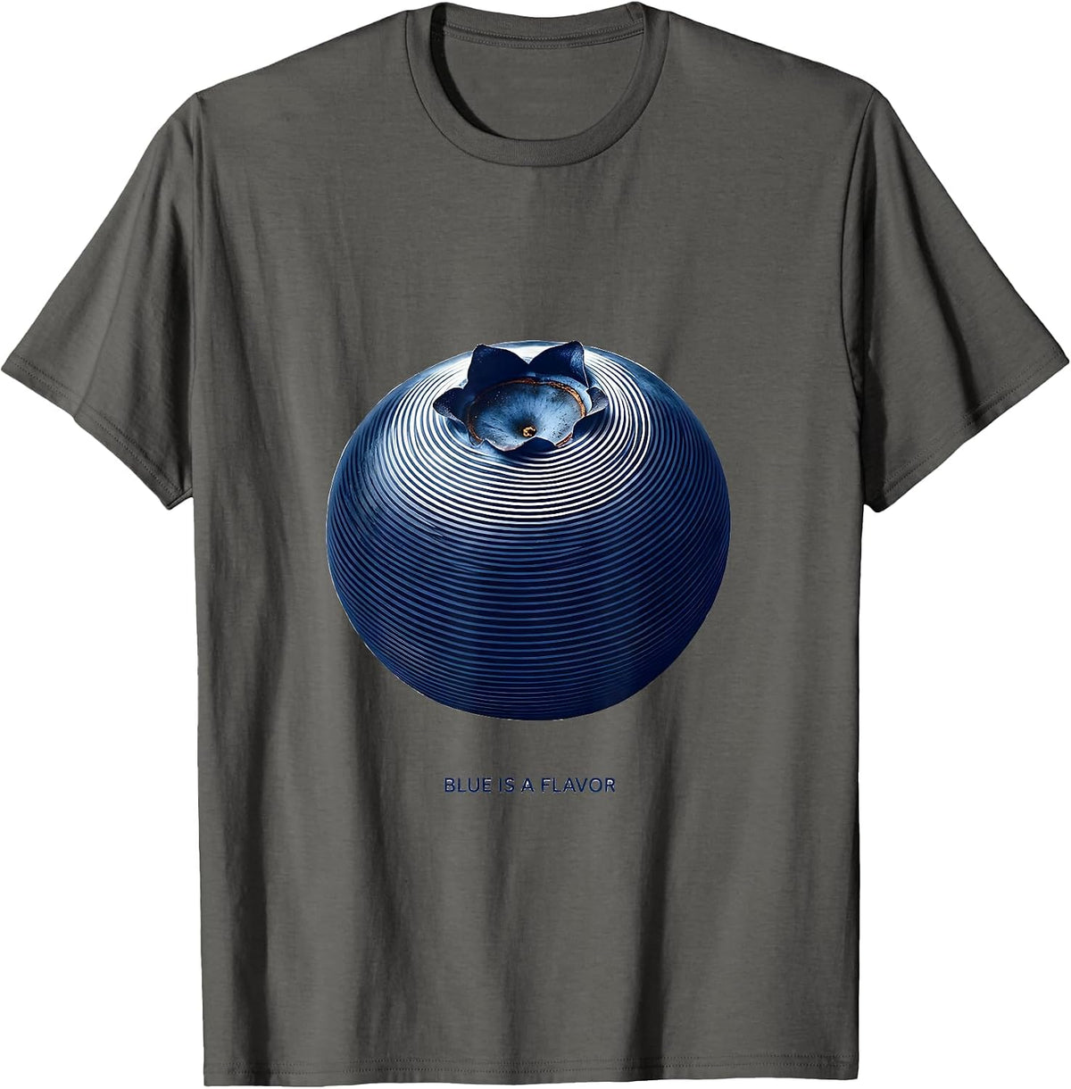 Men's Blue Is A Flavor Blueberry Graphic Design T-Shirt - Asphalt Grey