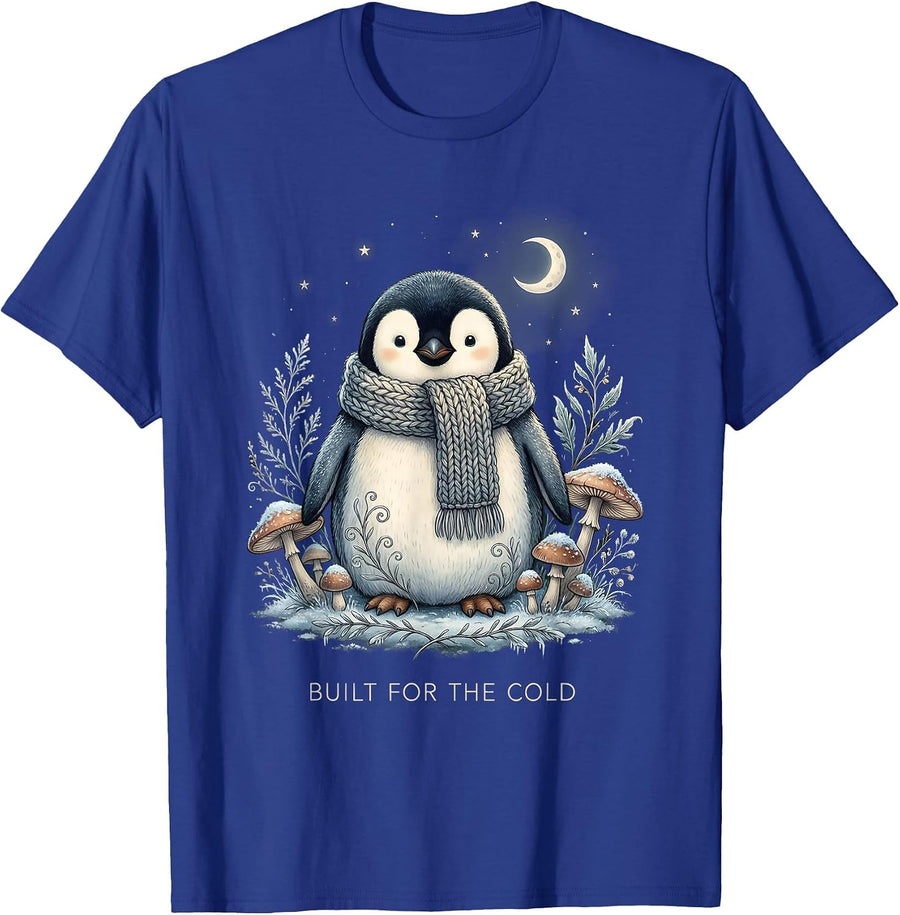 Men's Built for the Cold Penguin Graphic Design T-Shirt - Royal Blue