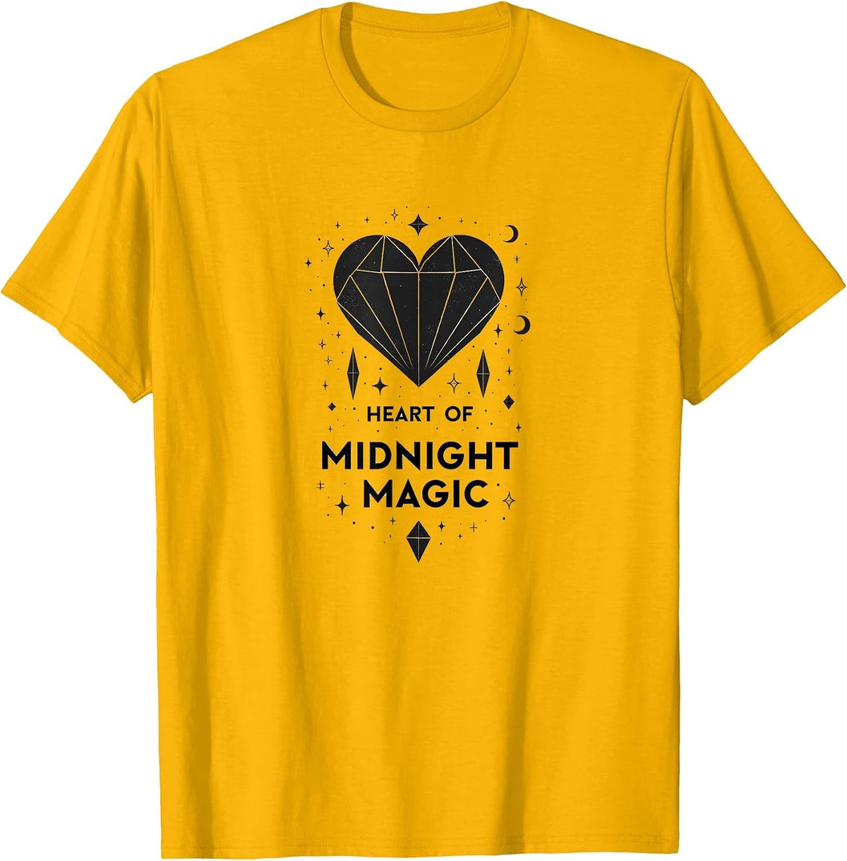Heart of Midnight Magic Gothic Dark Romance T-Shirt - Golden Yellow