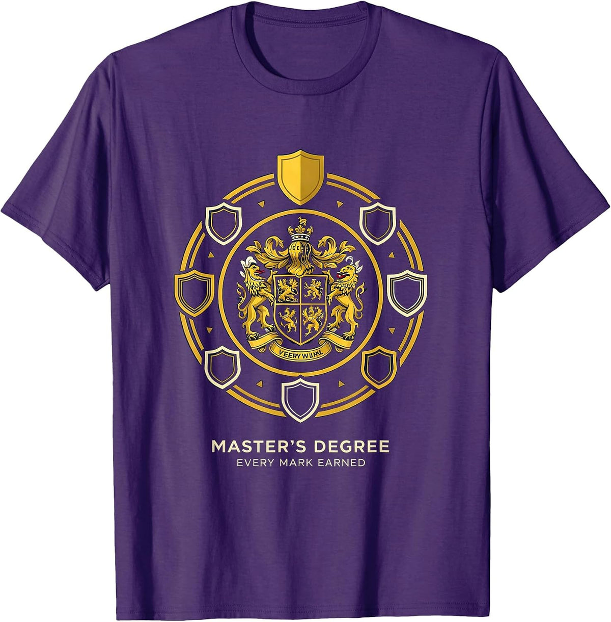 Master's Degree, Every Mark Earned Funny Graduation Gift T-Shirt - Purple