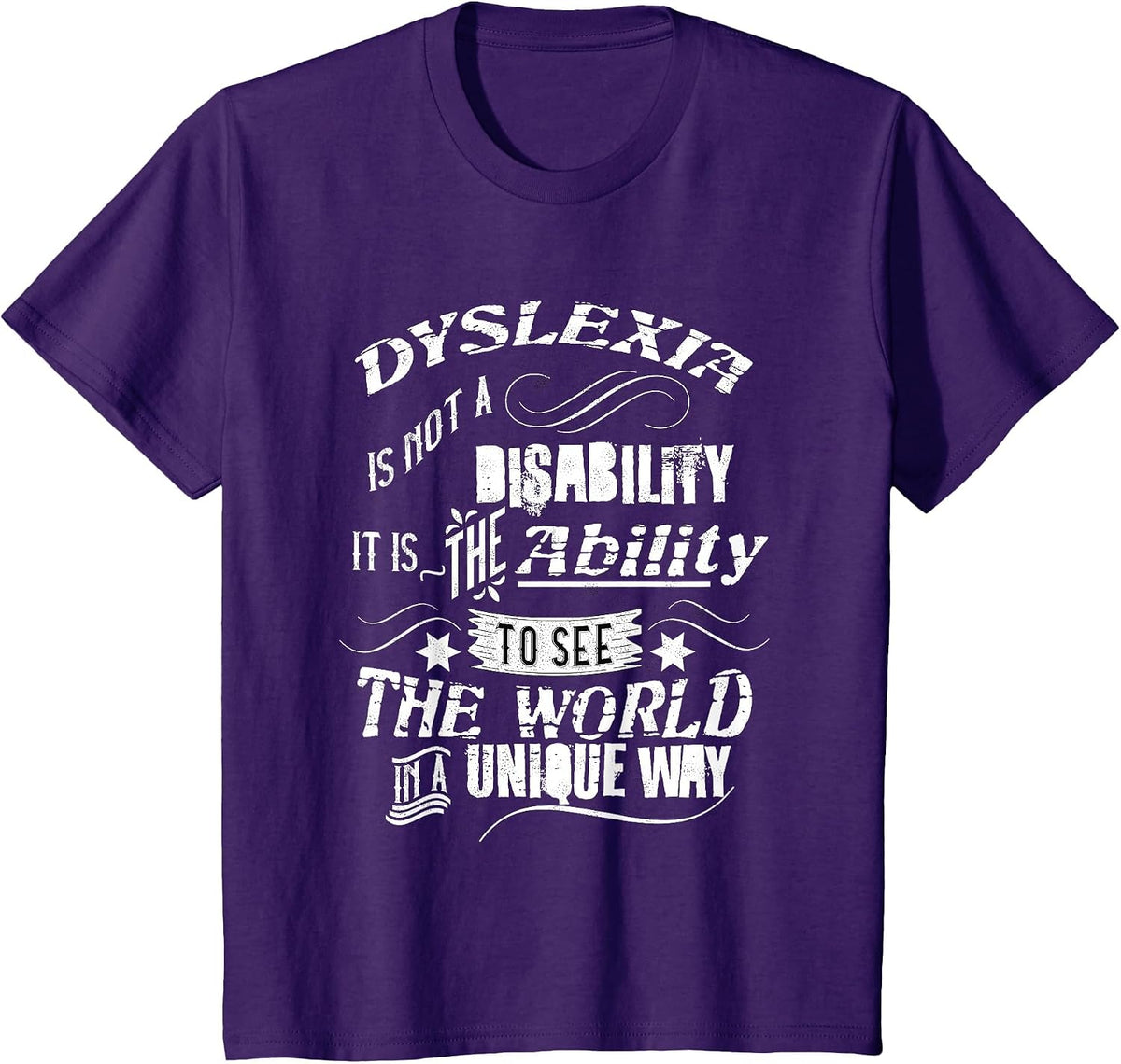 Dyslexia is Not Disability But an Ability Awareness T-Shirt - Purple
