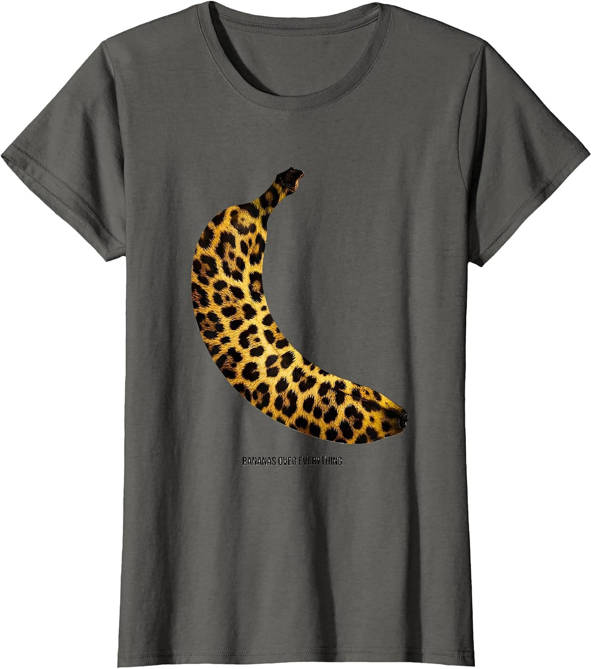 Women's Bananas Over Everything Fruit Lover Design T-Shirt - Asphalt Grey
