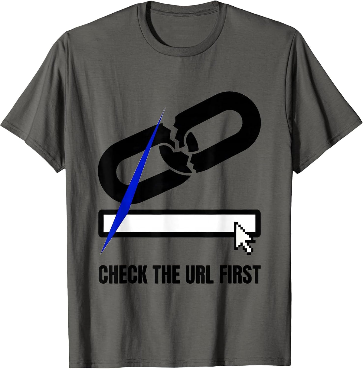 Men's Check The URL First Brutalist IT Support Programmer Gift T-Shirt - Asphalt Grey