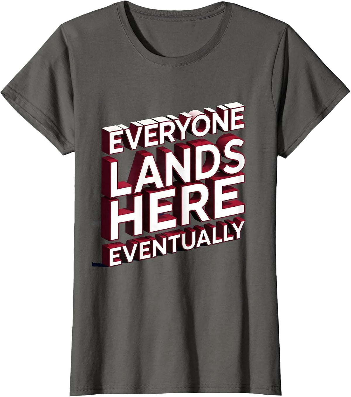 Women's School Nurse Everyone Lands Here Eventually T-Shirt - Asphalt Grey