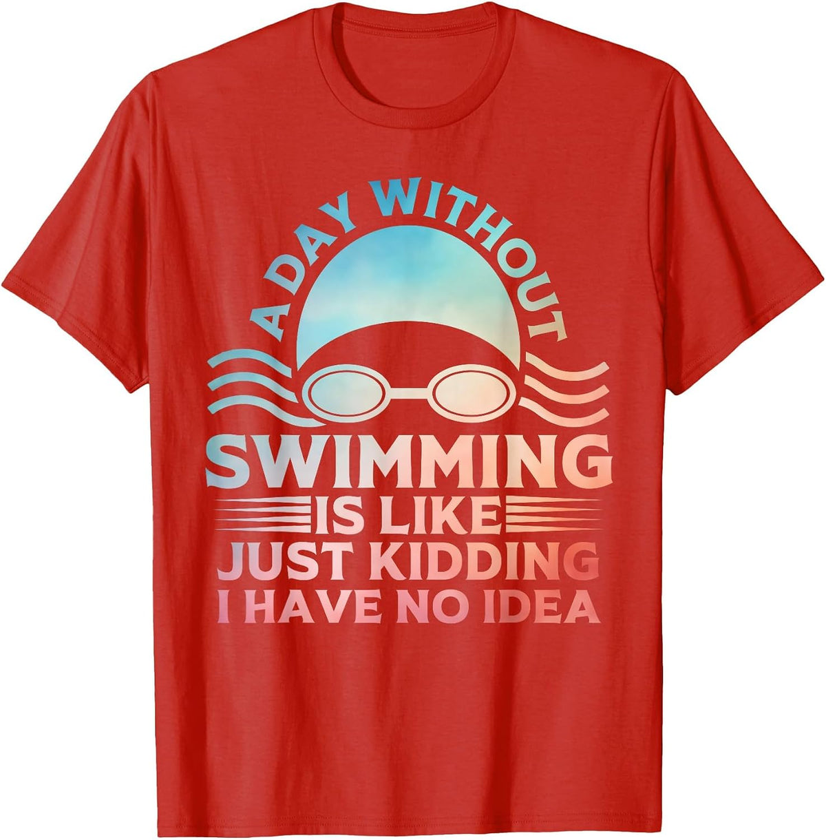 Funny Swimming Art for Men Women Swim Team Coach Swimmer T-Shirt - Red