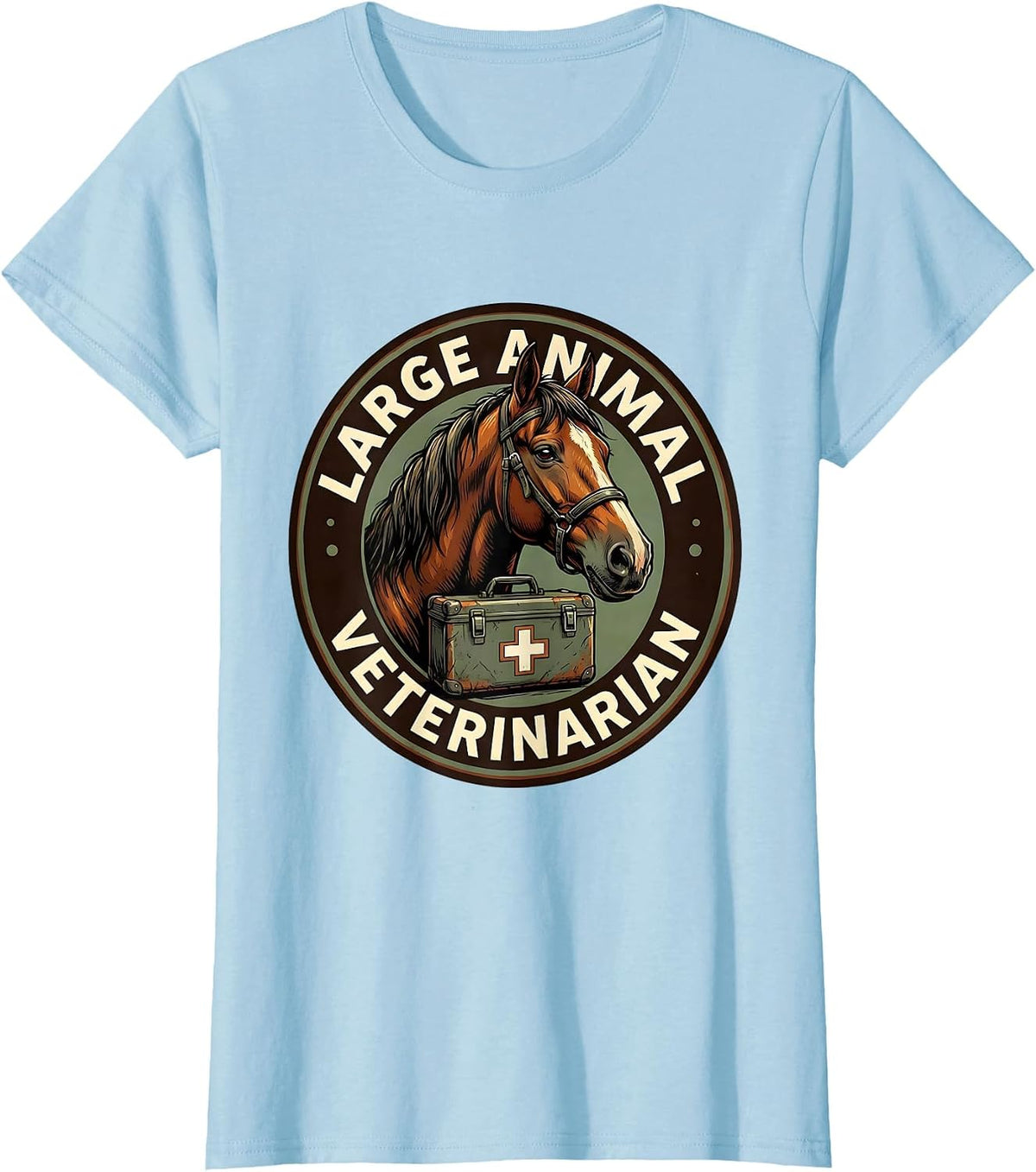 Women's Large Animal Veterinarian Funny Vet Tech Gift Occupational T-Shirt - Baby Blue
