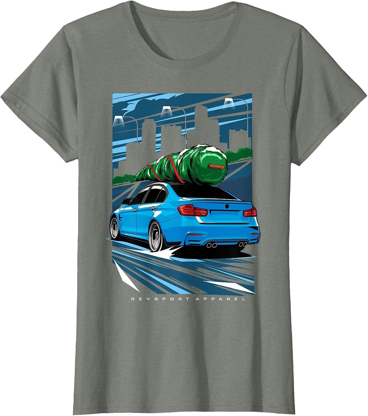 F80 M3 Christmas Tree T-Shirt - Olive Heather