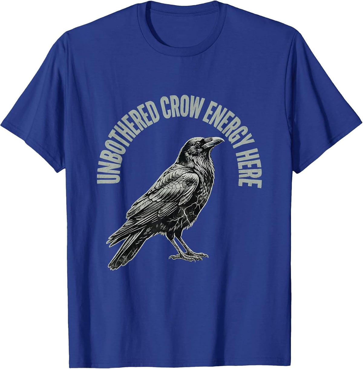 Men's Unbothered Crow Energy Attitude Design T-Shirt - Royal Blue