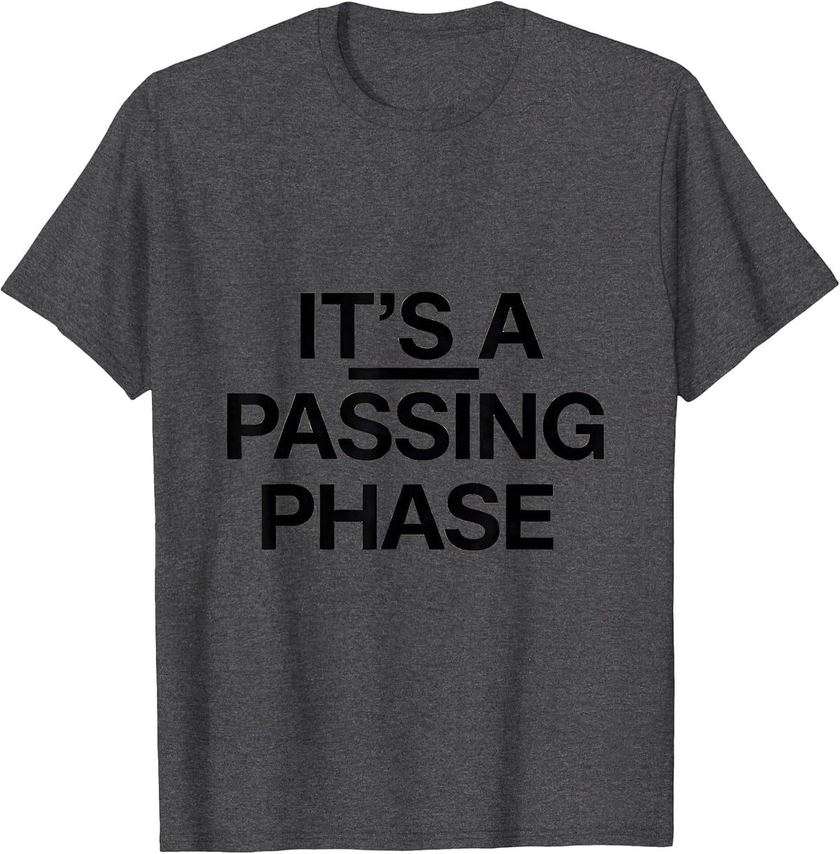 It's A Passing Phase Minimalist Moon Phases Celestial T-Shirt - Dark Heather Grey