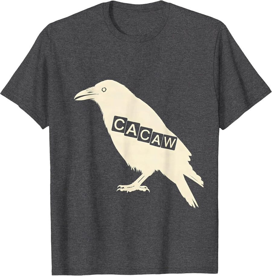 Men's Ca Caw! Funny F Caw F Crow Humor Gothic Raven Pun T-Shirt - Dark Heather Grey