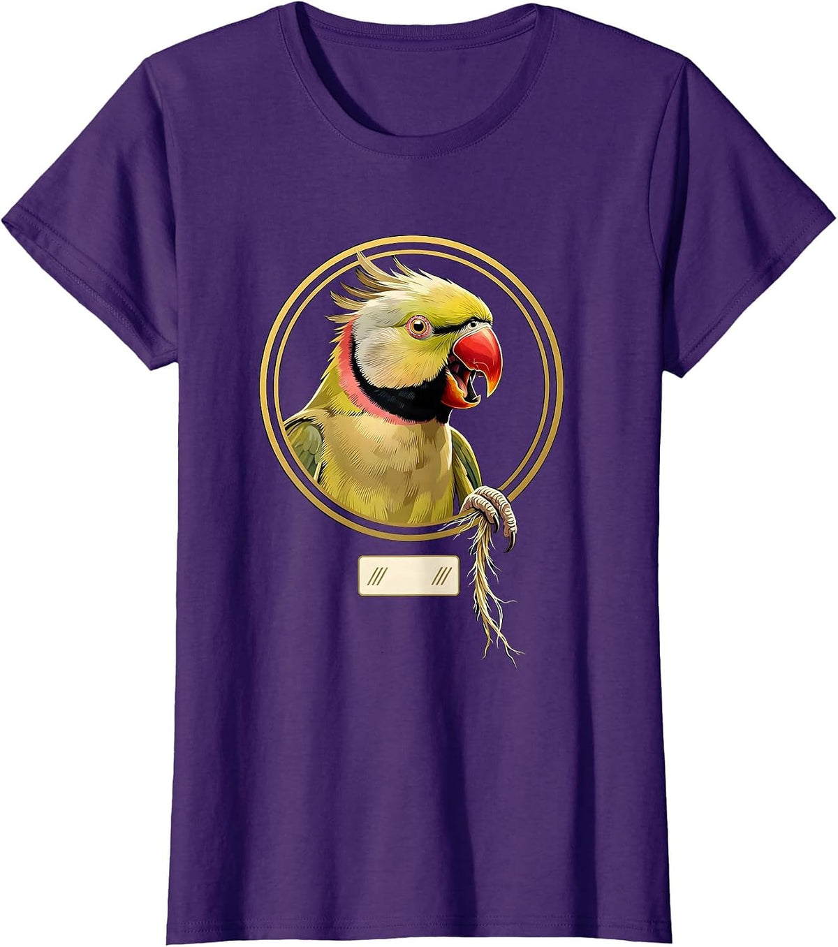 Women's Indian Ringneck Parakeet Bird Owner Humor Emblem T-Shirt - Purple