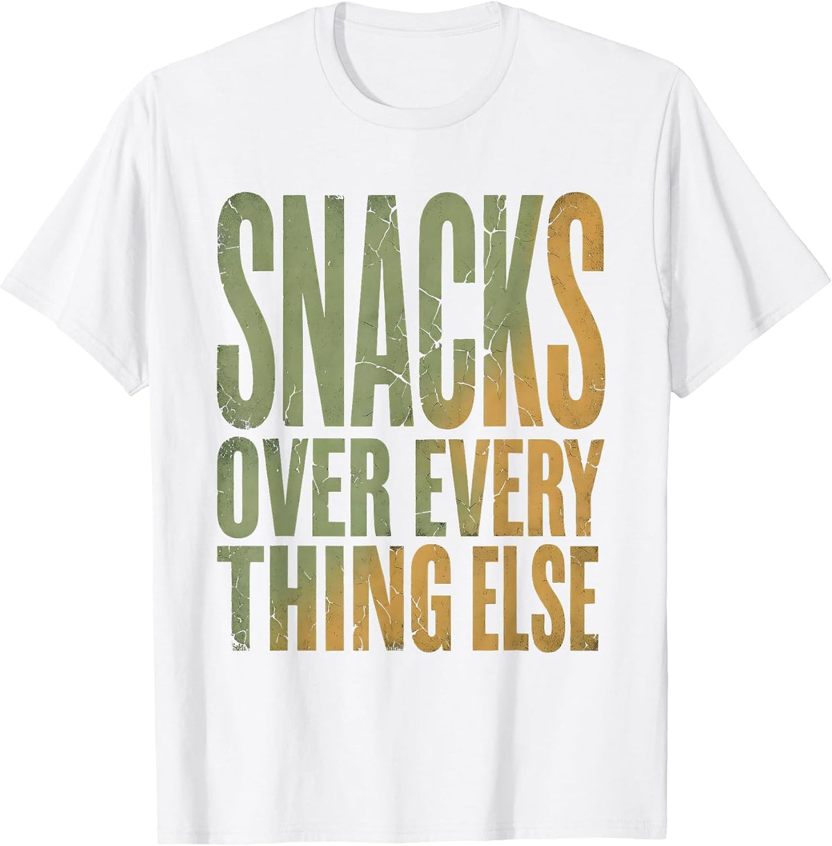 Men's Snacks Over Everything Funny Raccoon Design T-Shirt - White