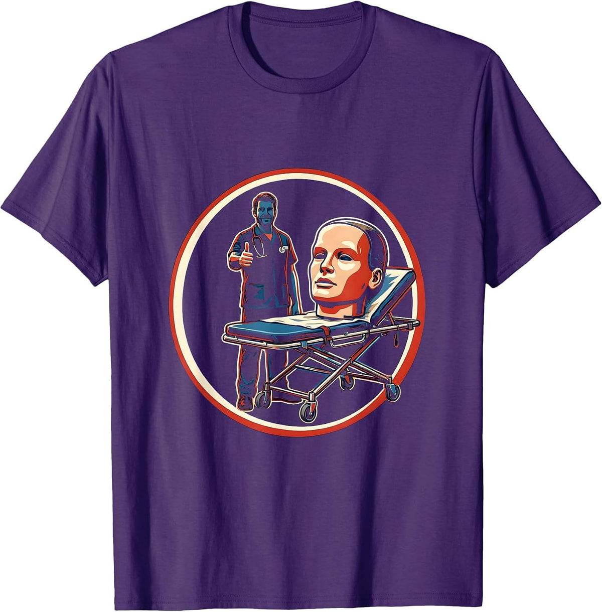 Medic Thumbs-Up CPR Mannequin Humor Paramedic Gift T-Shirt - Purple
