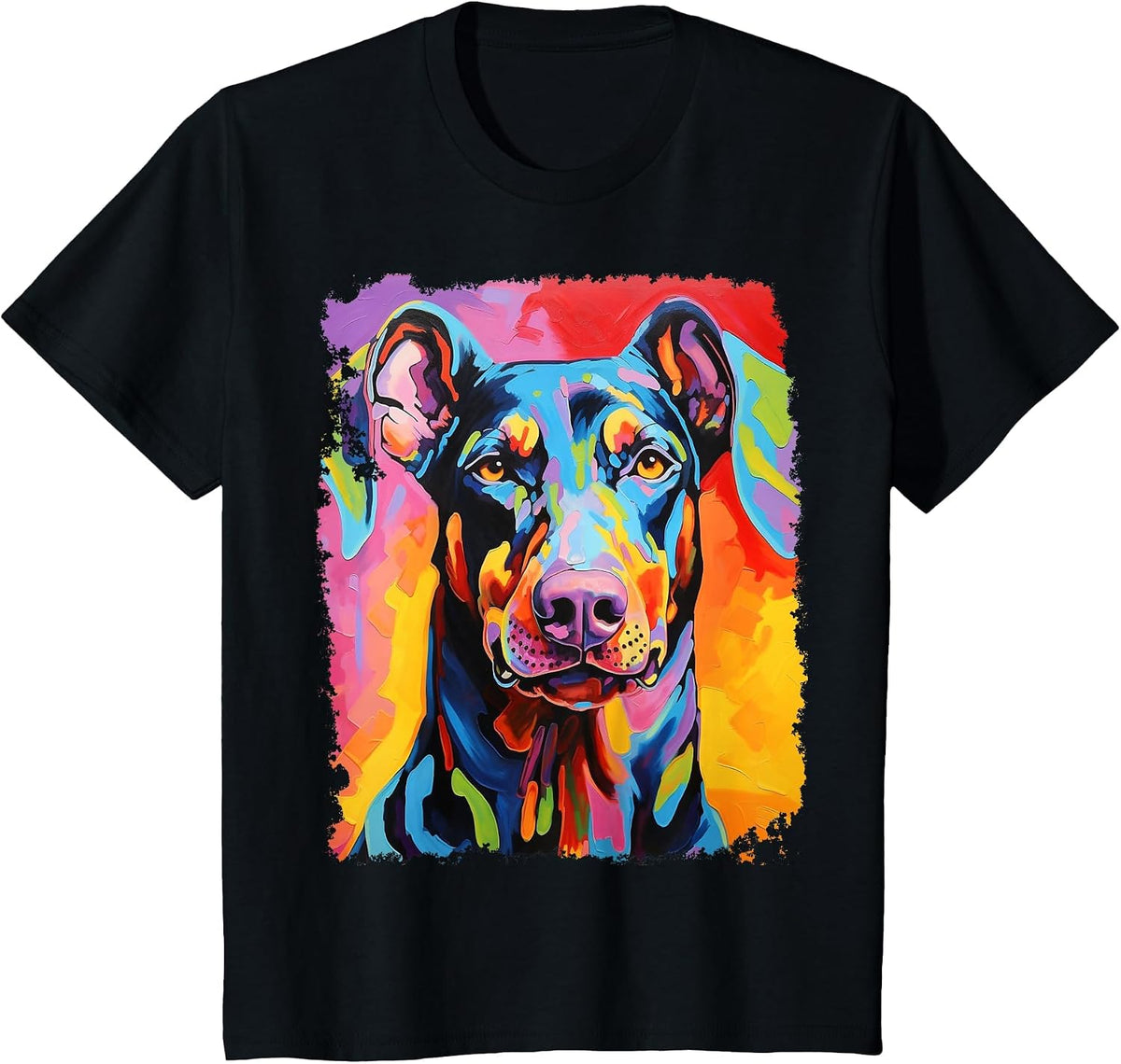Pop Art Doberman T-Shirt - Black