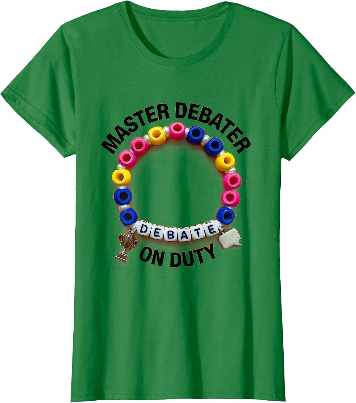 Women's Master Debater On Duty Graphic Design T-Shirt - Kelly Green