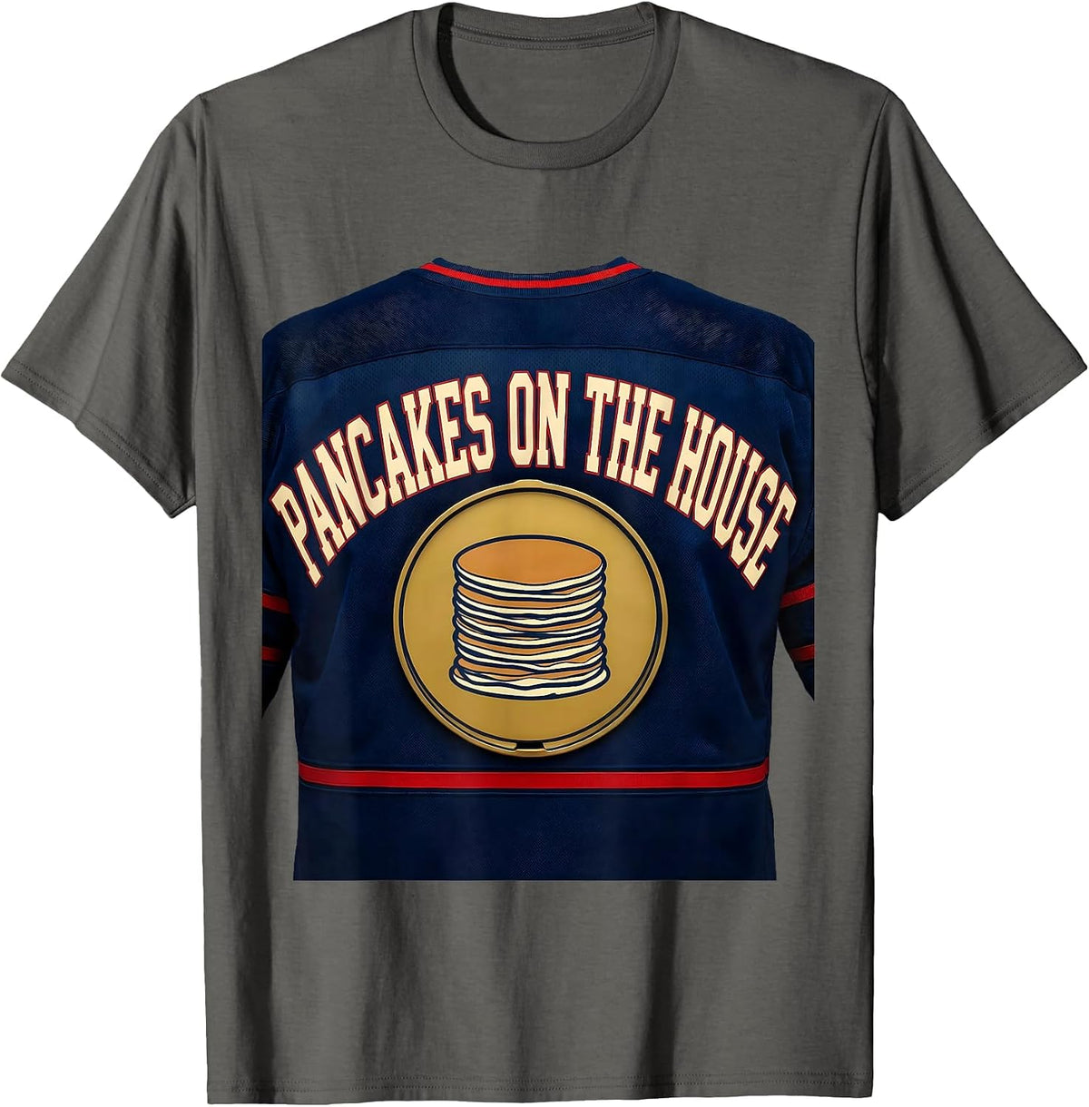 Pancakes On The House Funny Football Lineman Offensive T-Shirt - Asphalt Grey