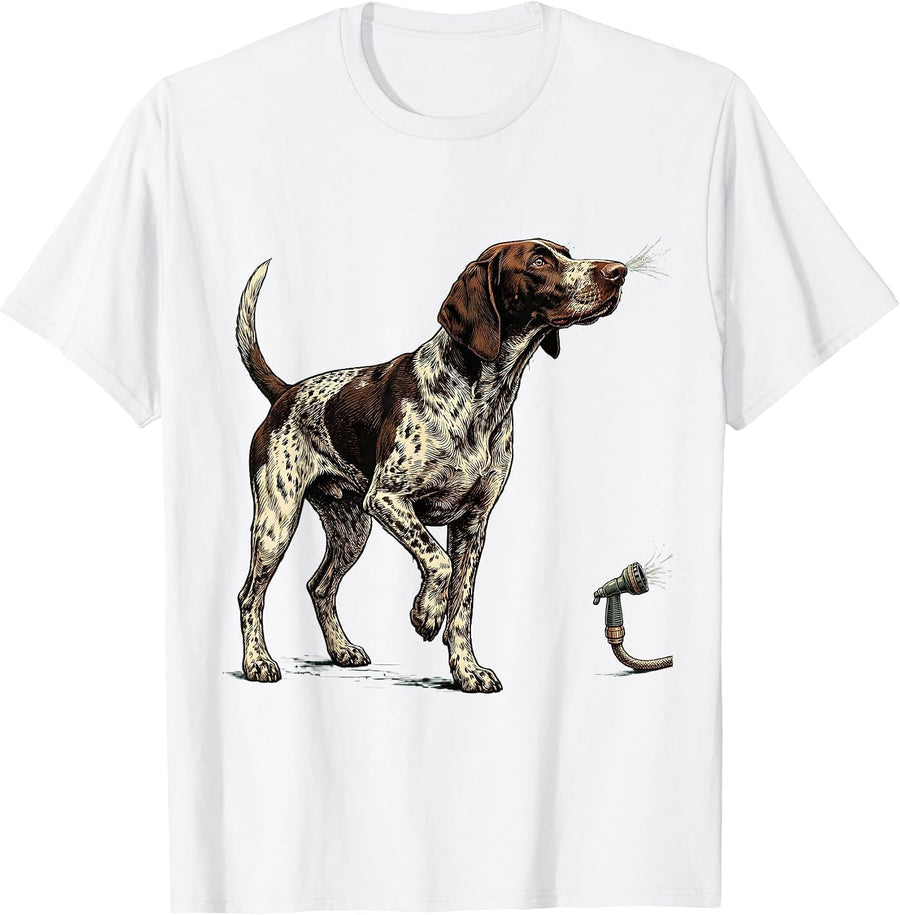 Men's German Shorthaired Pointer Vintage Hunting Dog Humor T-Shirt - White