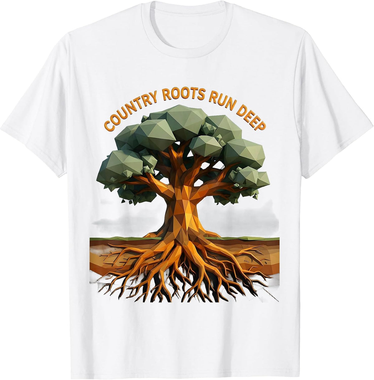 Men's Country Roots Run Deep Patriotic Pride Design T-Shirt - White