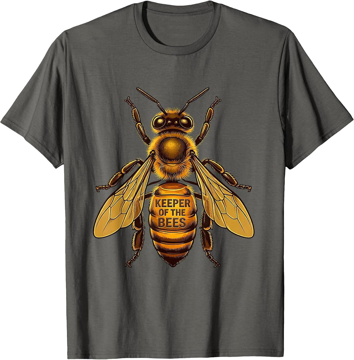 Keeper of the Bees Beekeeping Design T-Shirt - Asphalt Grey