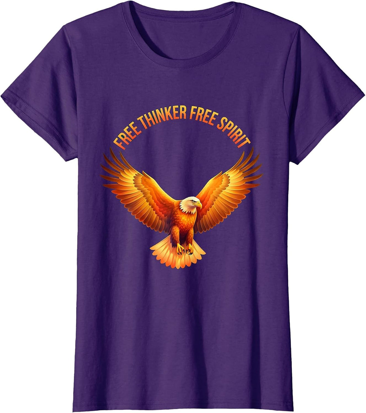 Free Thinker Free Spirit Bold Statement Design T-Shirt - Purple