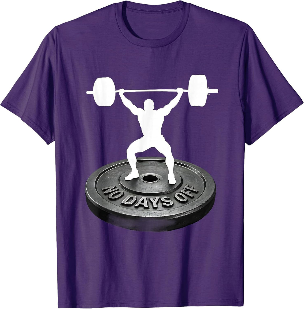 Men's No Days Off Gym Workout Motivation Design T-Shirt - Purple
