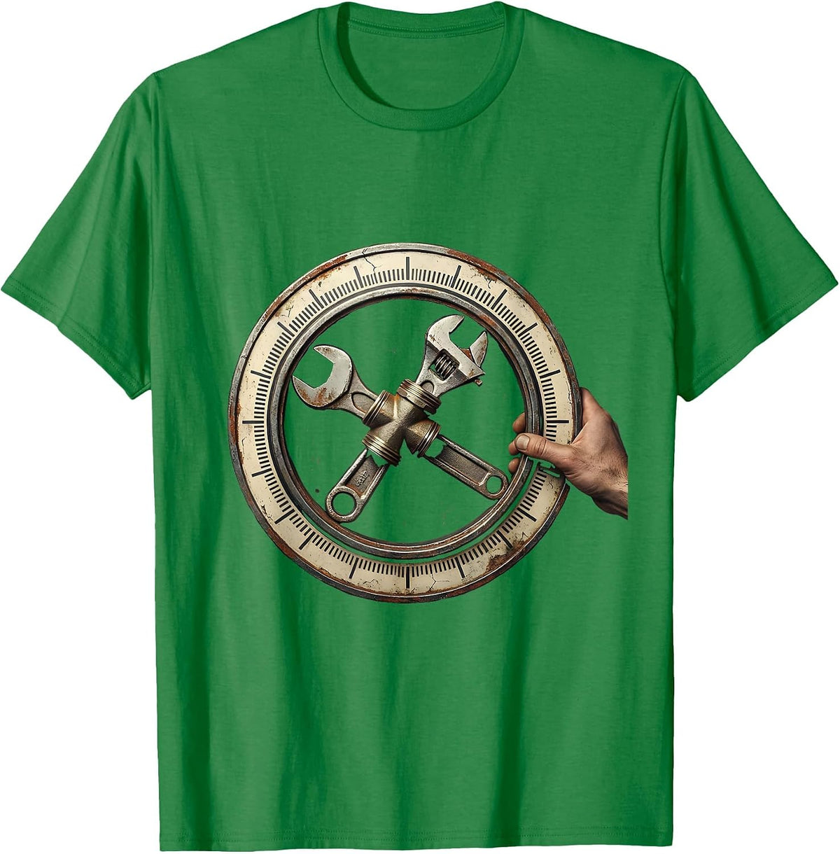 Men's Sealed Pipe Joint Distressed Funny Plumber Gift T-Shirt - Kelly Green