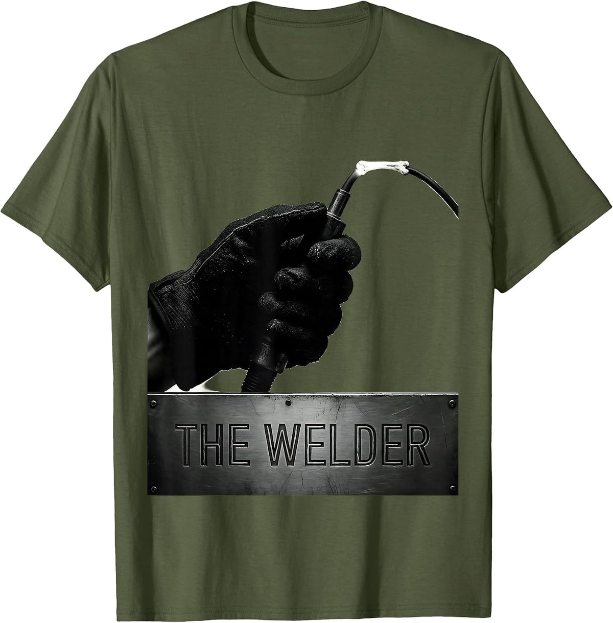 Men's THE WELDER Funny Welder Metal Worker Trade Humor Gift T-Shirt - Olive Green