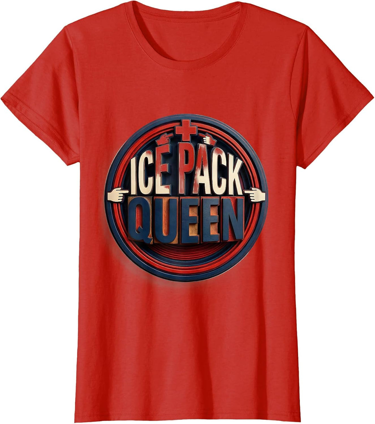 Ice Pack Queen School Nurse Graphic Design T-Shirt - Red