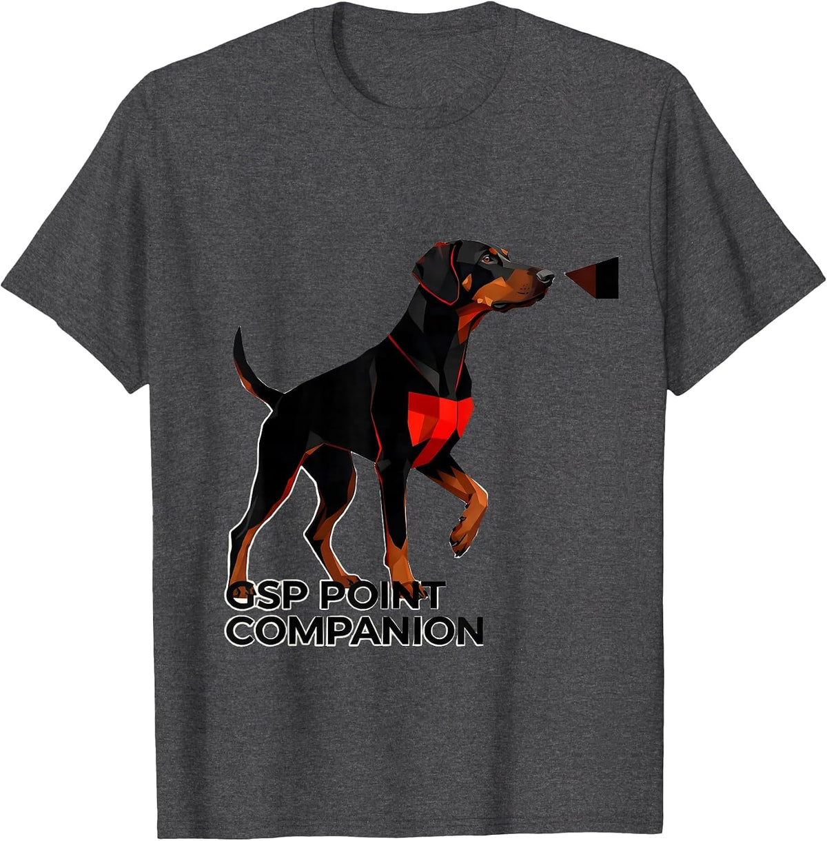 Men's GSP Point Companion Funny German Shorthaired Pointer Dog T-Shirt - Dark Heather Grey