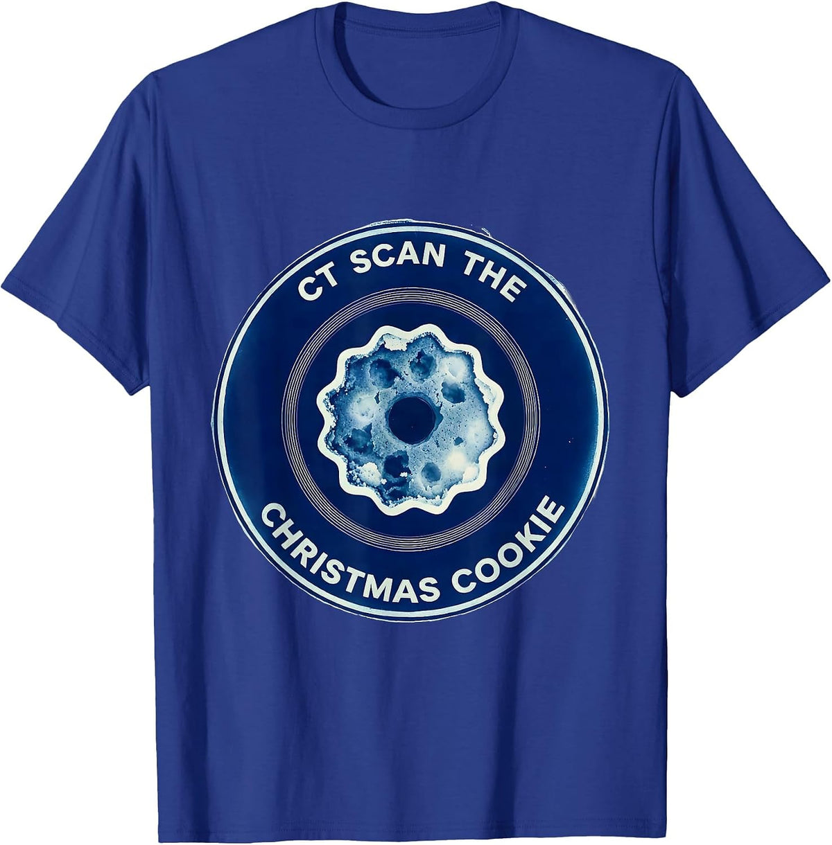 Men's CT Scan The Christmas Cookie Cyanotype Radiology Tech Humor T-Shirt - Royal Blue
