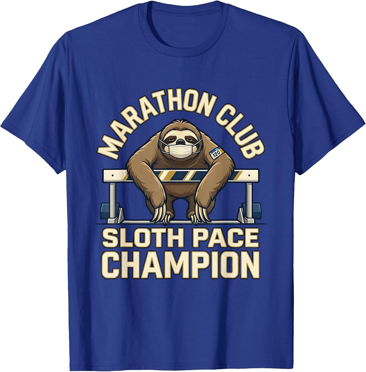Marathon Club Sloth Pace Champion Funny Sloth Lover Gift T-Shirt - Royal Blue
