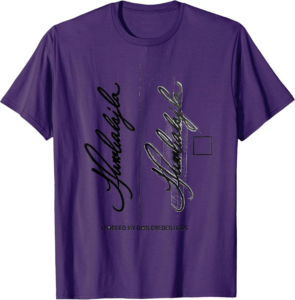 I Forged My Own Credentials Funny Tech AI Robotics Humor T-Shirt - Purple