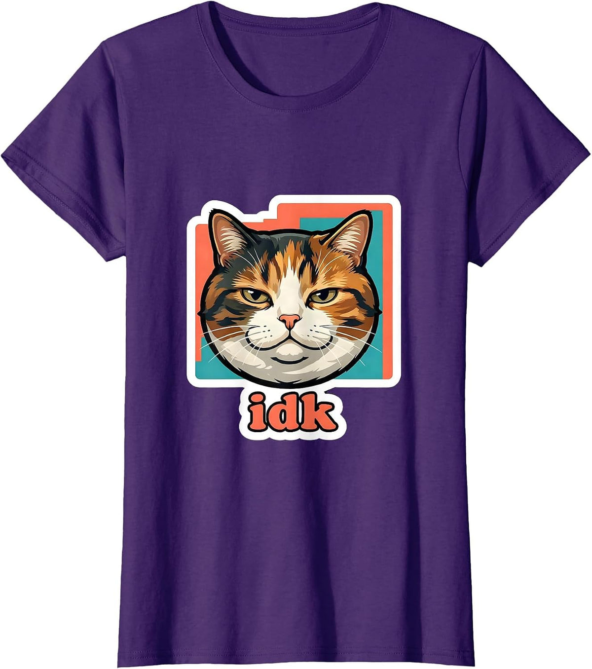 Women's idk Funny Cat Meme Slang For Teens Boys Girls Men Women T-Shirt - Purple