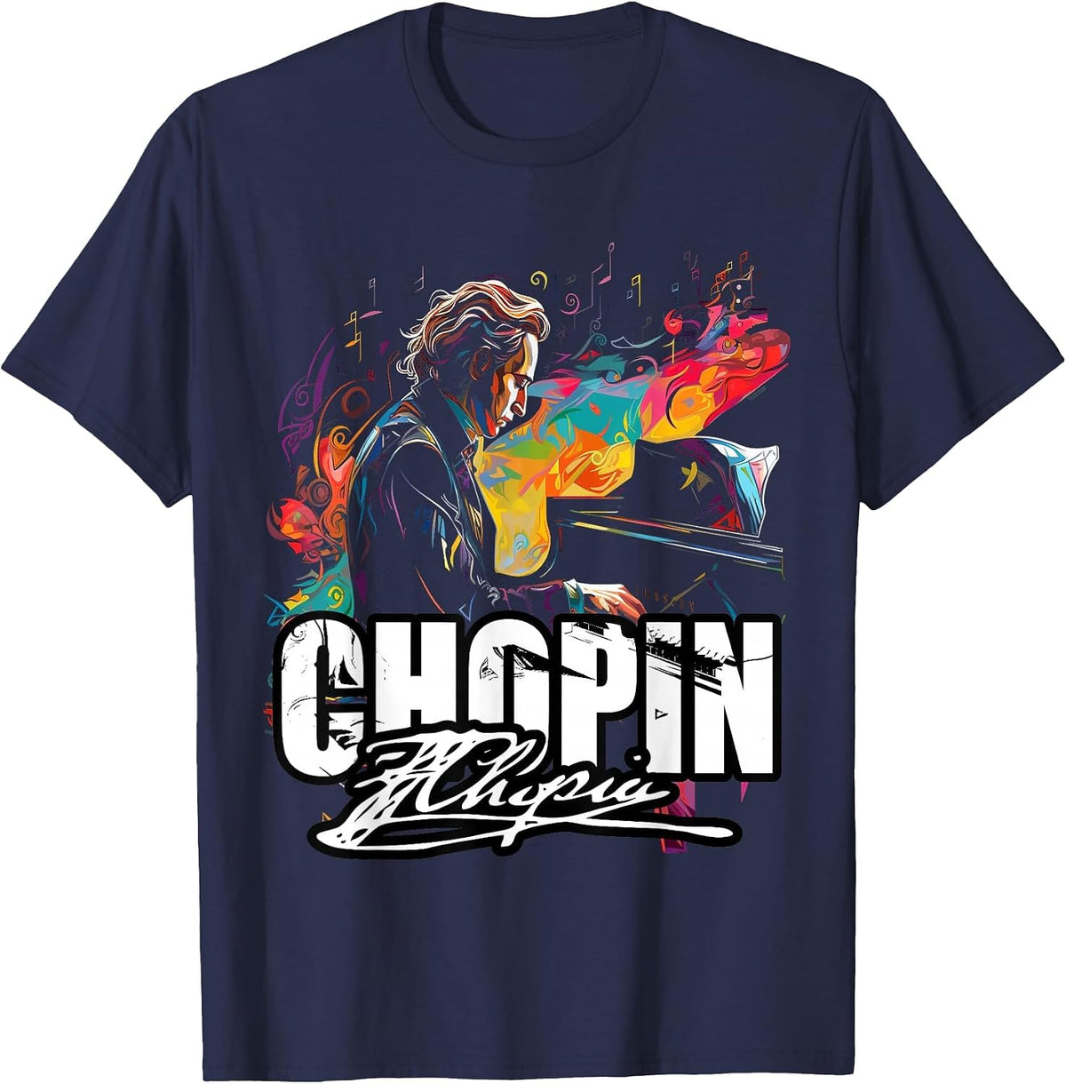 Classical Music Piano Frederic Chopin T-Shirt - Navy Blue