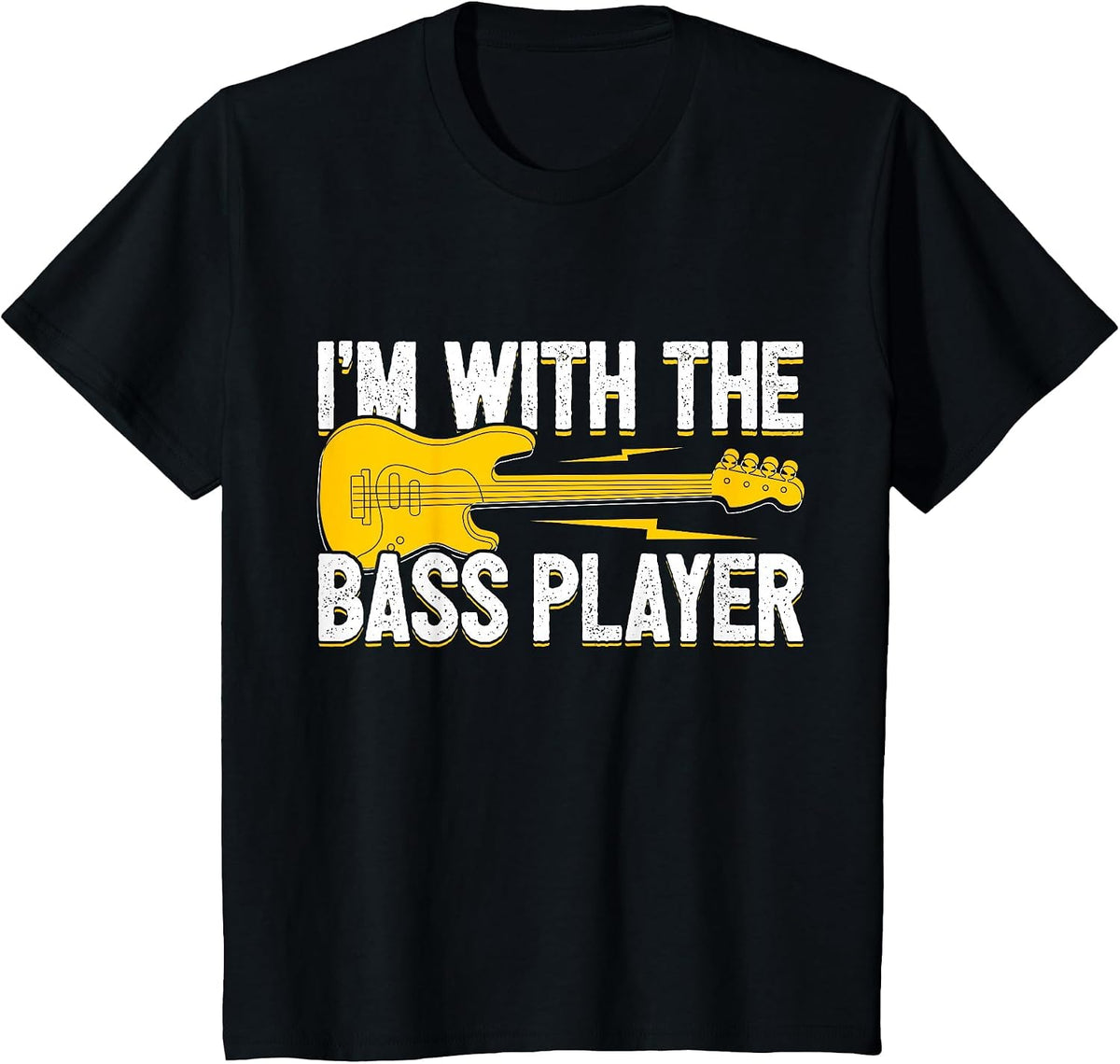 I'm with The Bass Player Wife Bassist Girlfriend Bass Player T-Shirt - Black