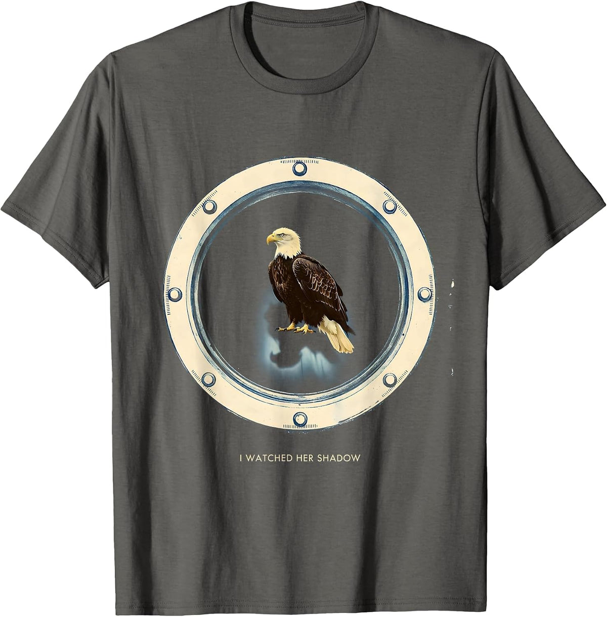 I Watched Her Shadow Memorial Bald Eagle Big Bear Lake Fan T-Shirt - Asphalt Grey