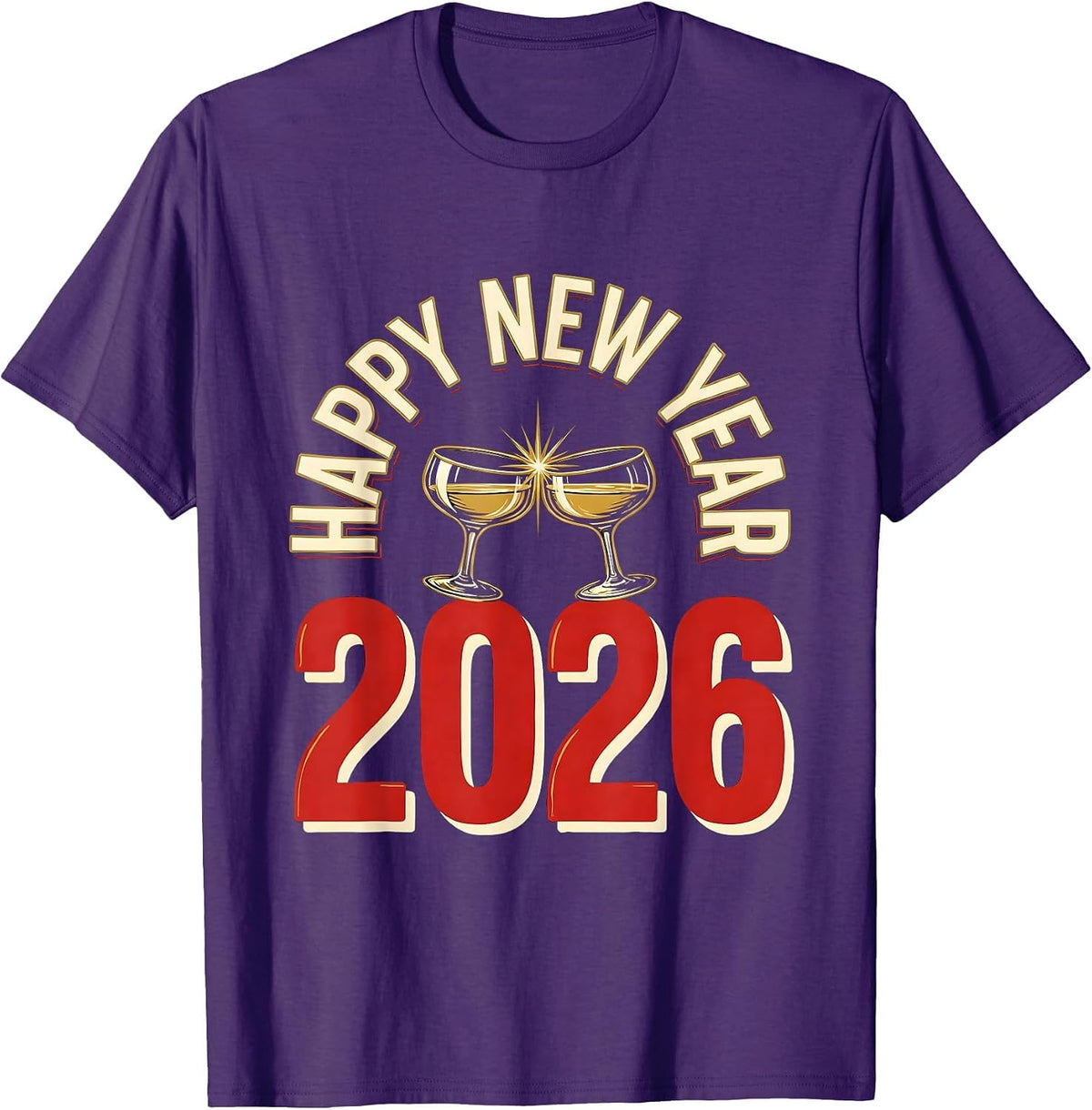 Men's Happy New Year 2026 Festive Nurse Party Matching Group T-Shirt - Purple