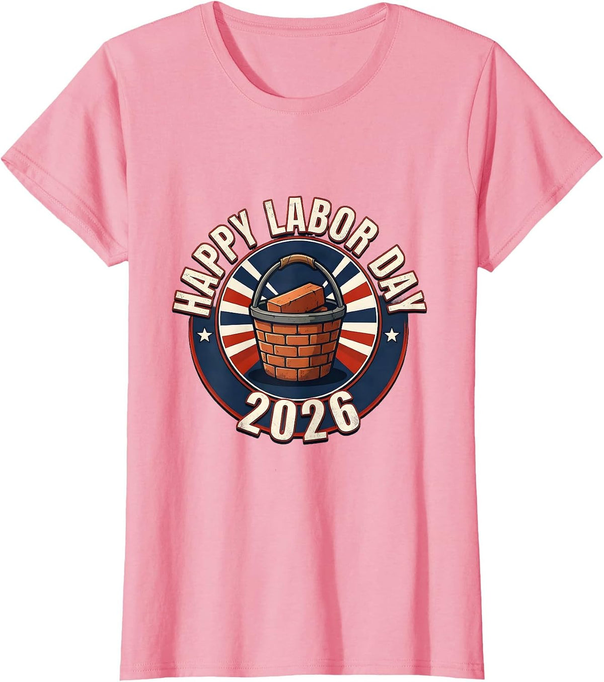 Women's Happy Labor Day 2026 Patriotic Union Pride Worker T-Shirt - Pink