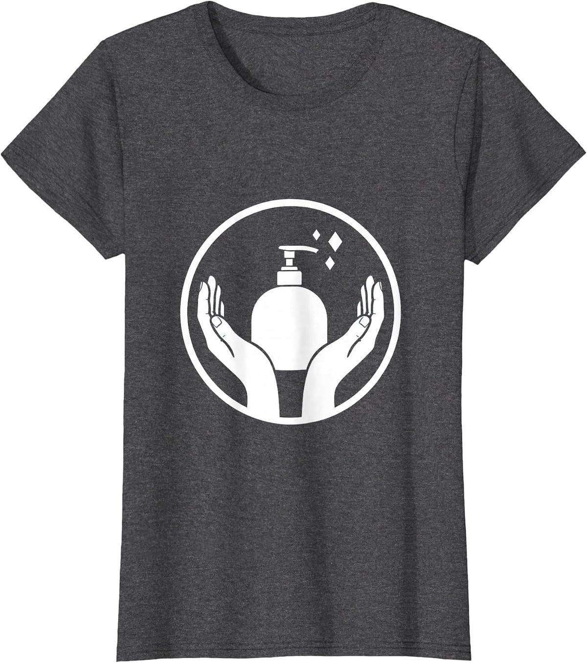 Women's School Nurse Hand Sanitizer Graphic Design T-Shirt - Dark Heather Grey