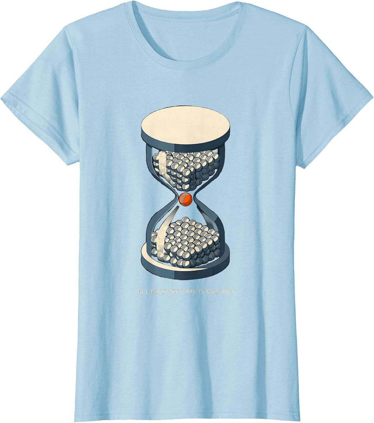 All My Free Time Is Cricket Funny Cricket Fan Sport Lover T-Shirt - Baby Blue