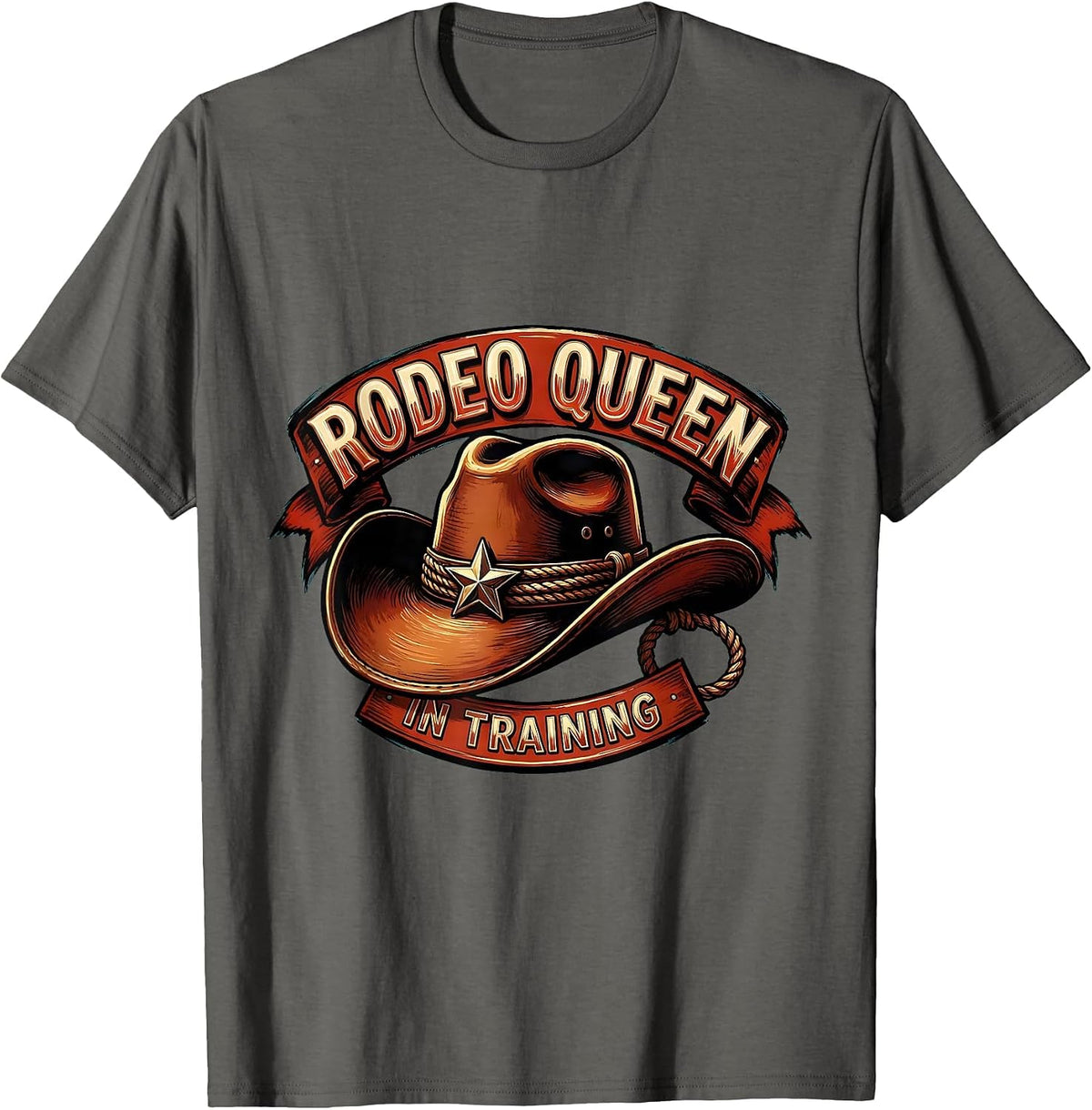 Men's Rodeo Queen In Training Cowgirl Design T-Shirt - Asphalt Grey