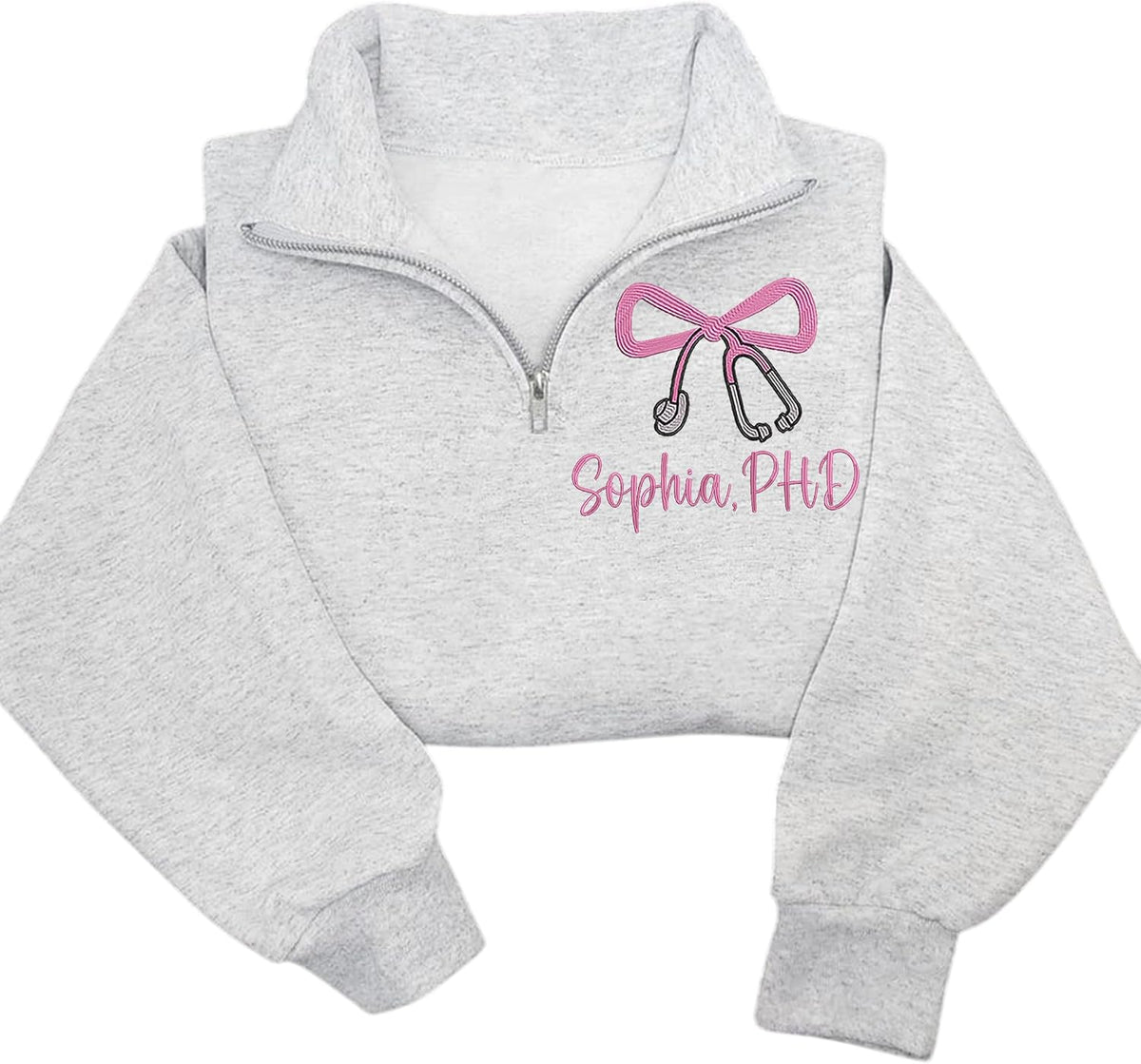 Personalized Nurse Quater Zip Embroidered Sweatshirt, Custom RN CNA ICU MSN, Graduation for Nurse - Nurse Sweatshirt 19