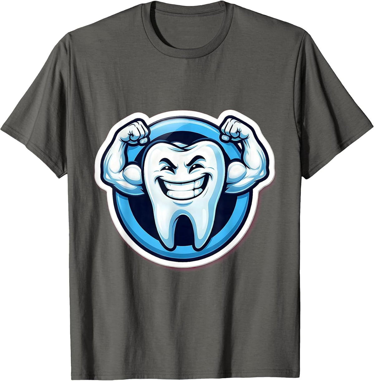 Strong Tooth Dental Assistant Graphic Design T-Shirt - Asphalt Grey